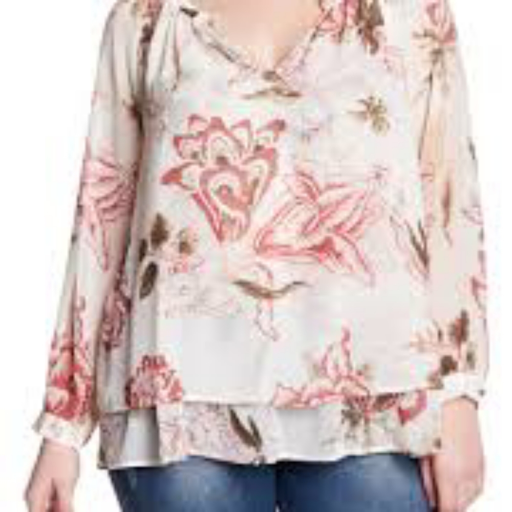 Lucky Brand 1x floral blouse